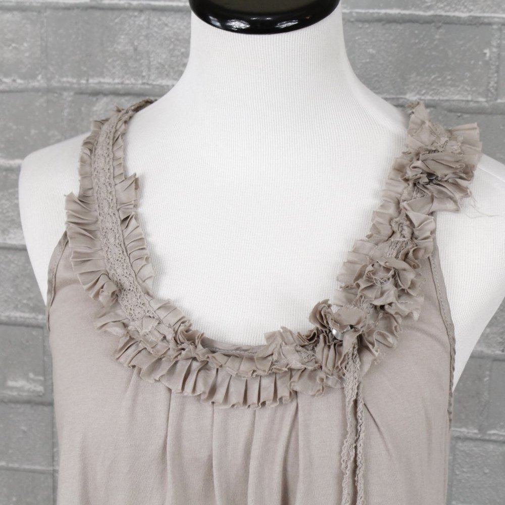 Anthropologie Deletta Ribbon Ruffle Tank Top - Picture 2 of 11